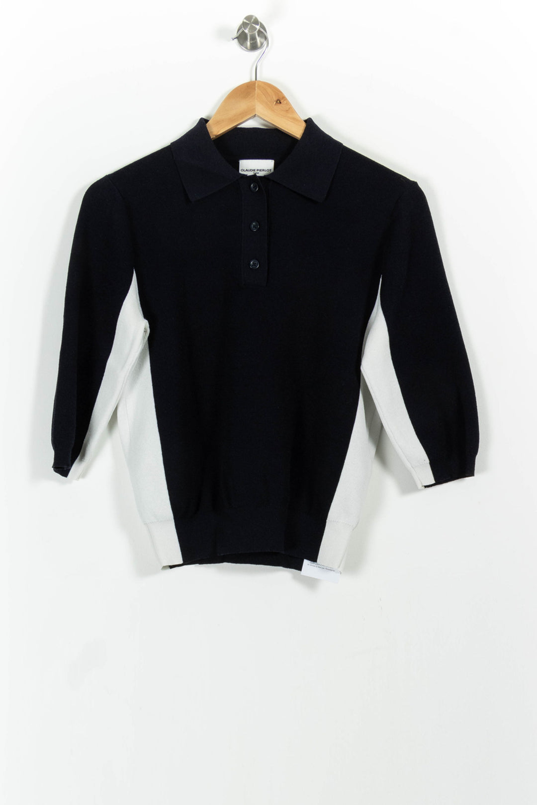 Polo Bleu et Blanc - Taille L/40 de la marque Claudie Pierlot | PARAD101705 - Vendu par Paradigme - Image 2