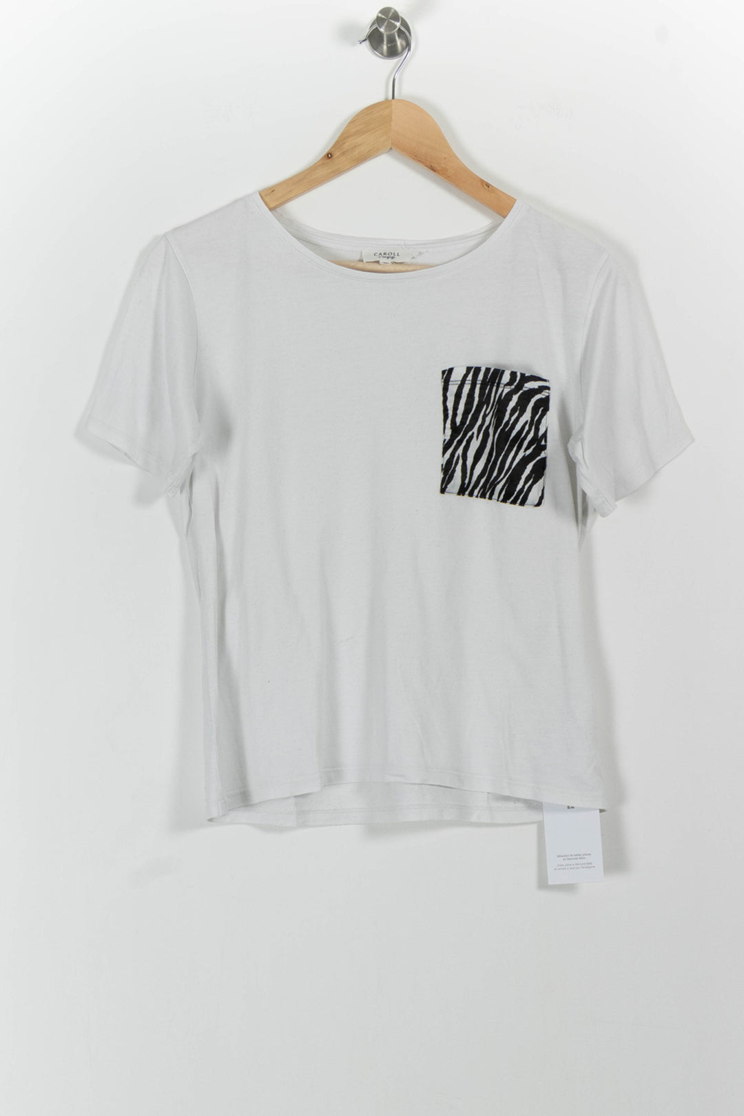 Tee-shirt Blanc et Noir - Taille S/36 de la marque Caroll | PARAD101711 - Vendu par Paradigme - Image 2