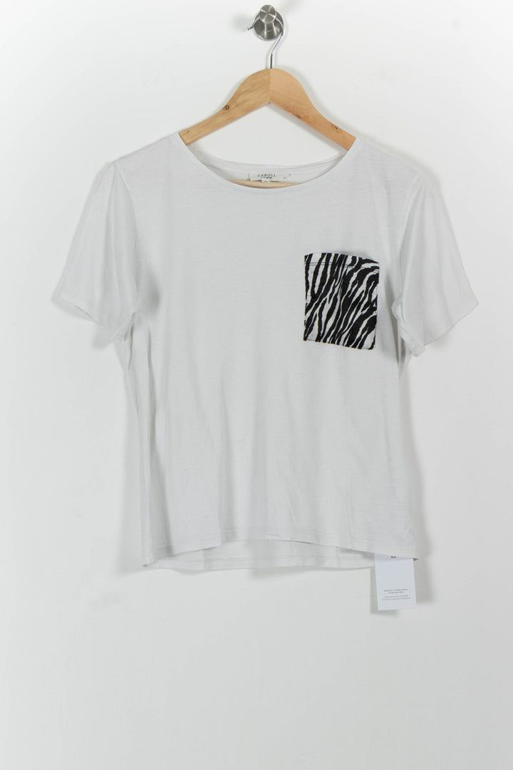 Tee-shirt Blanc et Noir - Taille S/36 de la marque Caroll | PARAD101711 - Vendu par Paradigme - Image 2
