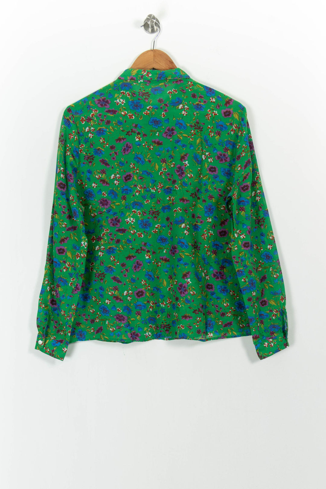 Chemise Fleurie Verte et Bleue - Taille L/40 de la marque Sézane | PARAD101731 - Vendu par Paradigme - Image 4