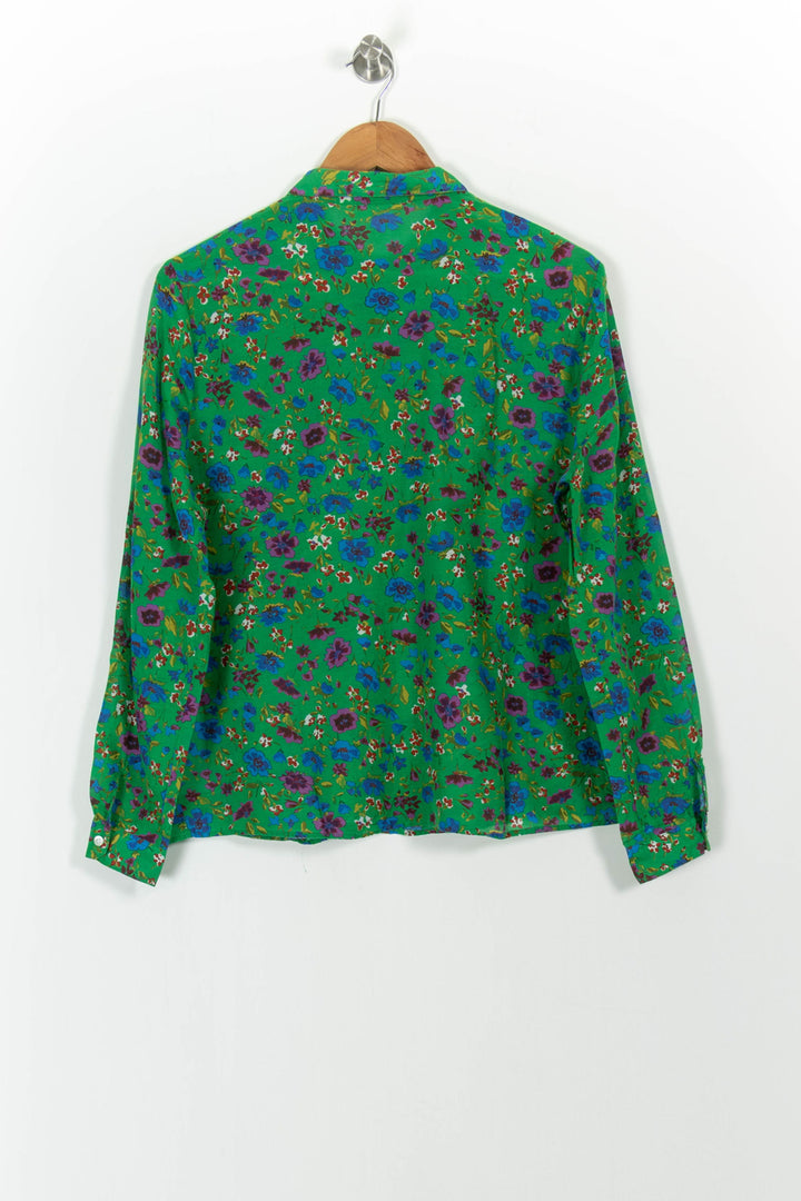 Chemise Fleurie Verte et Bleue - Taille L/40 de la marque Sézane | PARAD101731 - Vendu par Paradigme - Image 4
