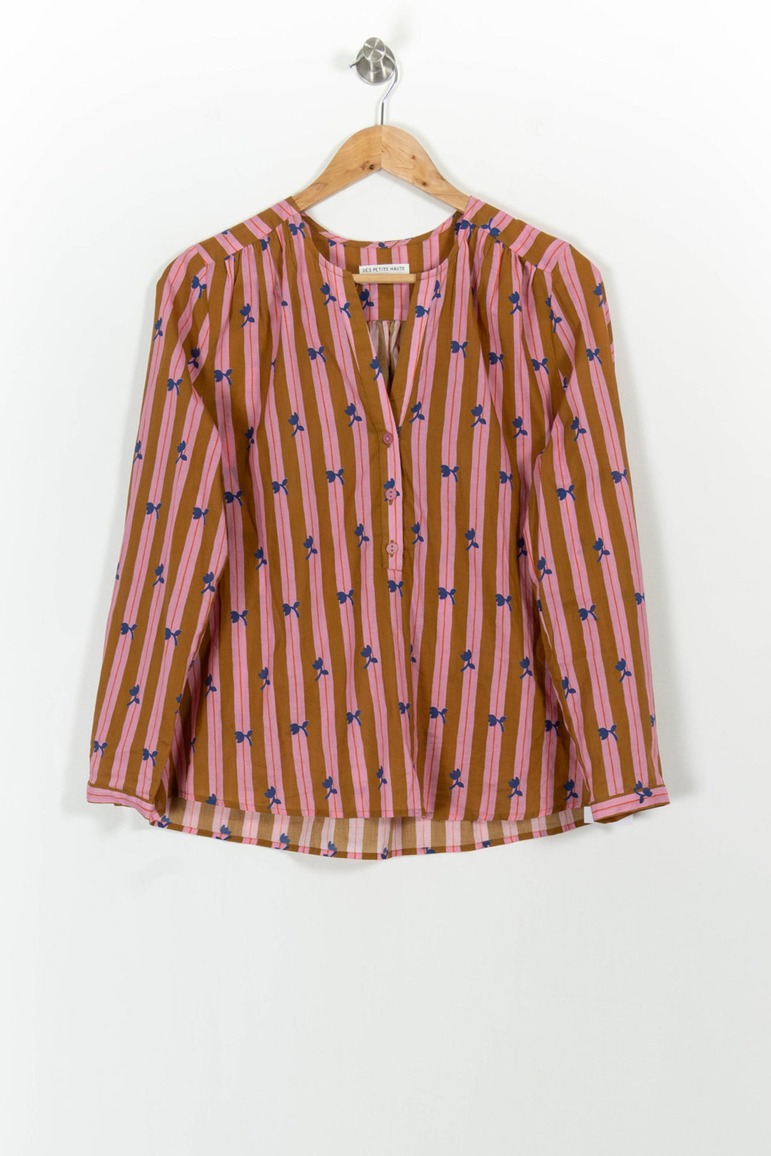 Blouse Rose et Marron - Taille XS/34 de la marque Des petits hauts | PARAD101763 - Vendu par Paradigme - Image 2