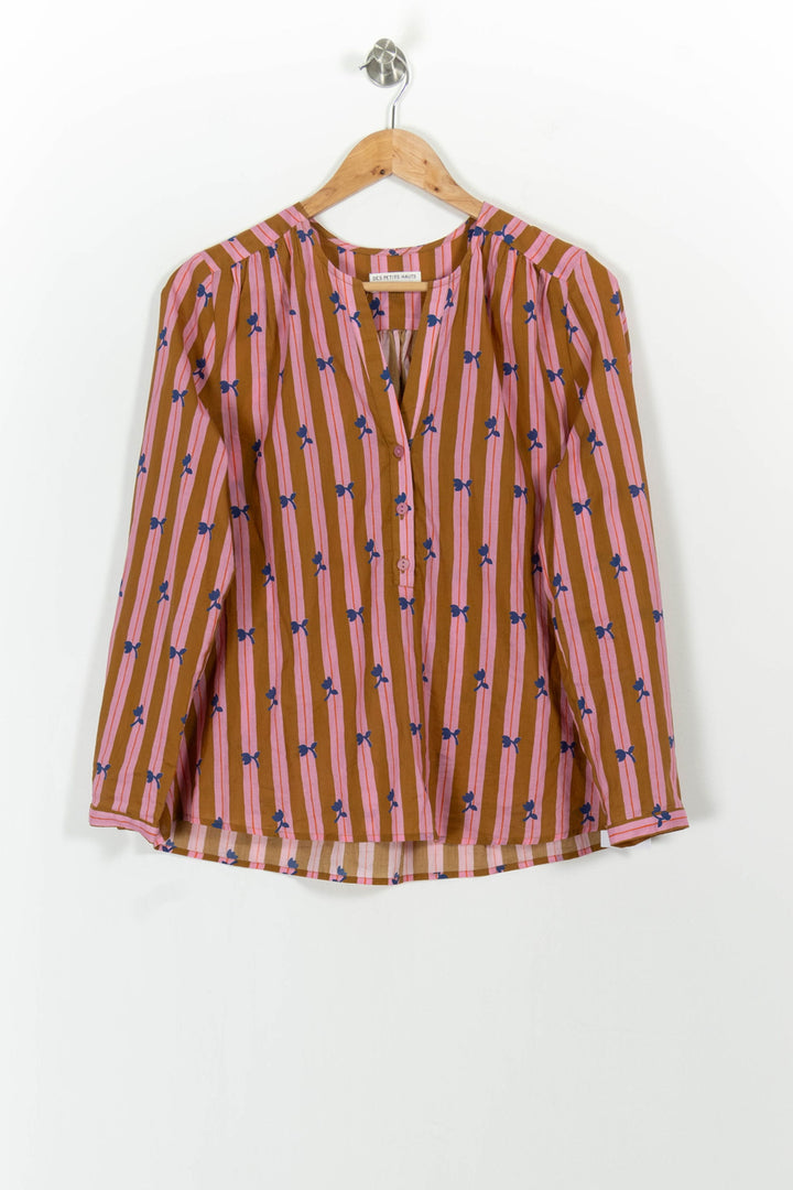Blouse Rose et Marron - Taille XS/34 de la marque Des petits hauts | PARAD101763 - Vendu par Paradigme - Image 2