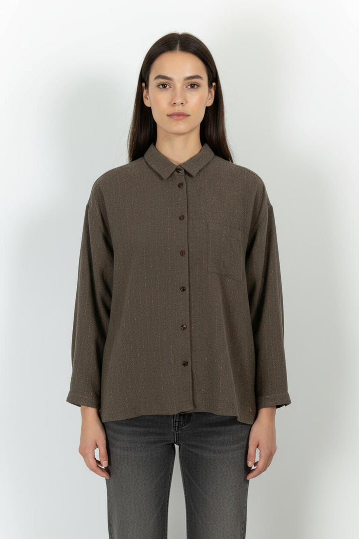 Chemise Marron - Taille XS/34 de la marque Des petits hauts | PARAD101772 - Vendu par Paradigme - Image 1