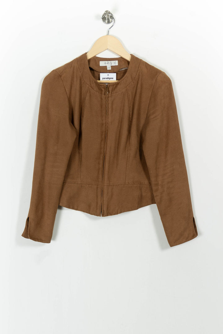 Veste Courte Marron - Taille L/40 de la marque Maison 123 | PARAD101775 - Vendu par Paradigme - Image 2