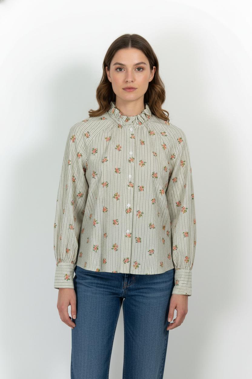 Blouse Écrue et Rose - Taille XL/42 de la marque Sézane | PARAD101792 - Vendu par Paradigme - Image 1