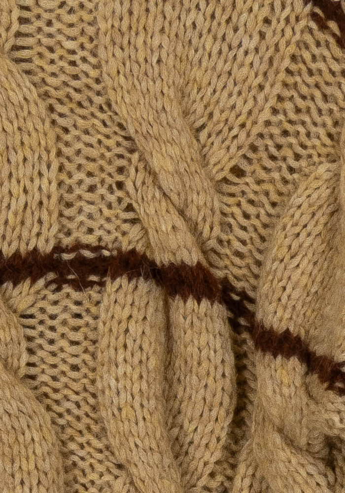 Pull torsadé beige et marron - Taille M/38 de la marque Léon & Harper | PARAD101843 - Vendu par Paradigme - Image 3