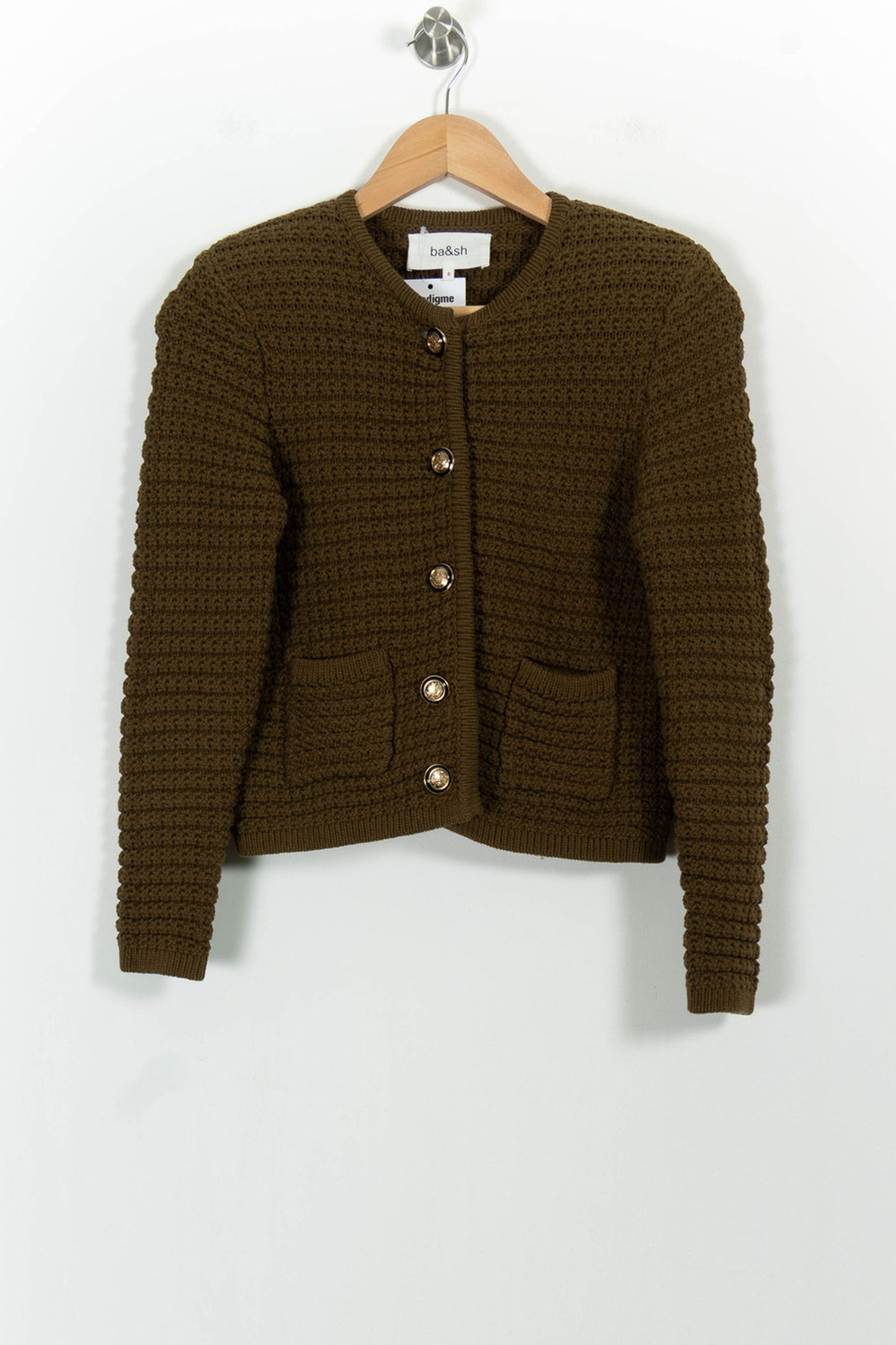 Cardigan Vert - Taille XS/34 de la marque ba&sh | PARAD101856 - Vendu par Paradigme - Image 2