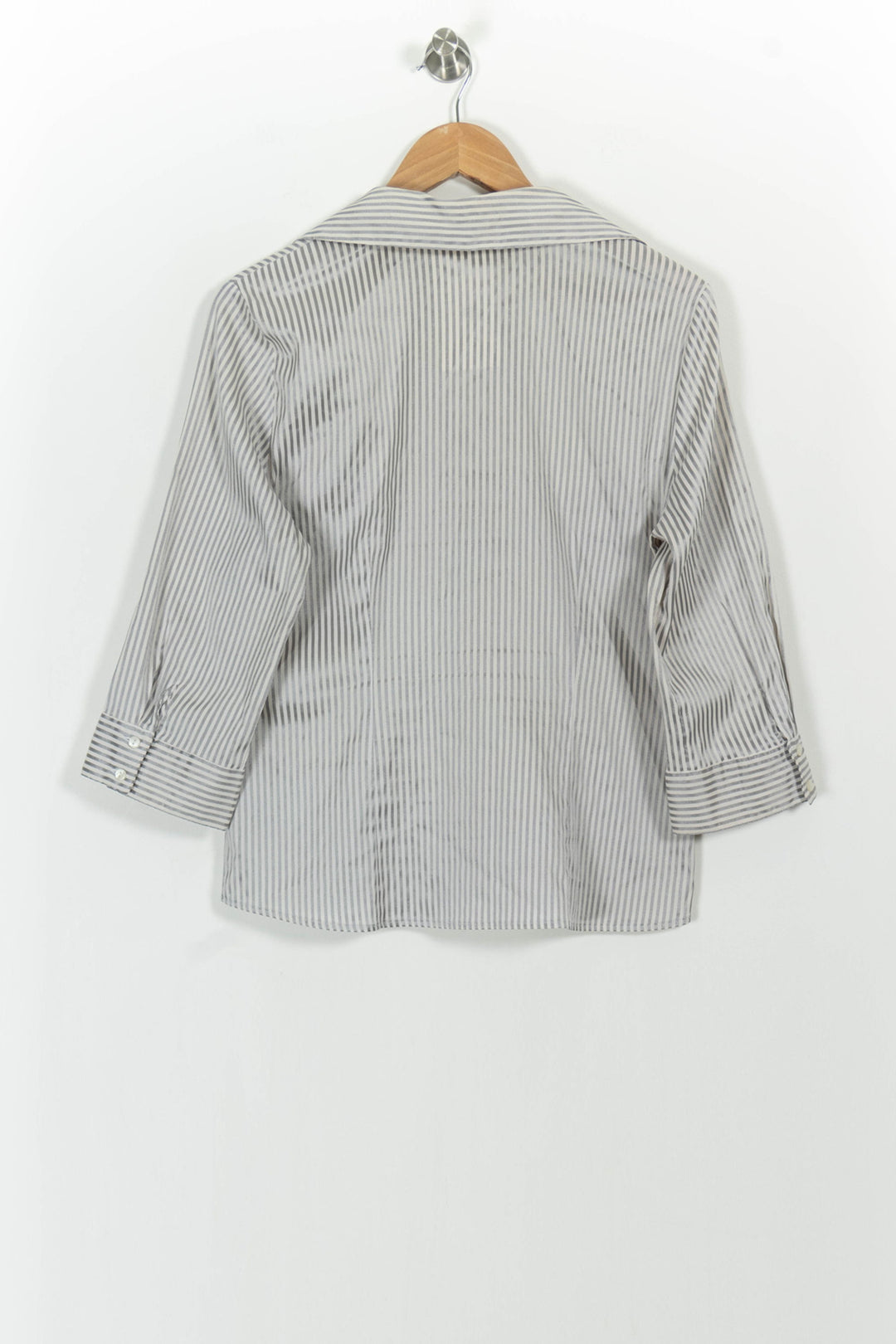 Chemise Rayée Blanche et Grise - Taille XXL/44 de la marque Caroll | PARAD101858 - Vendu par Paradigme - Image 4
