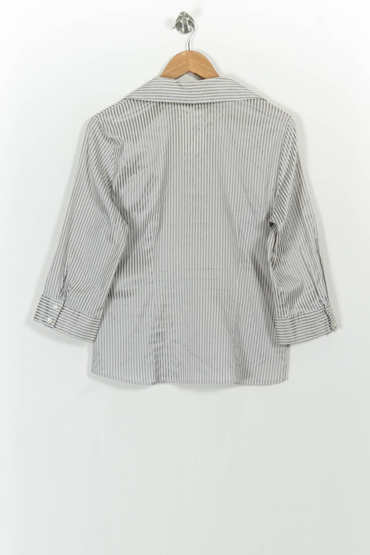 Chemise Rayée Blanche et Grise - Taille XXL/44 de la marque Caroll | PARAD101858 - Vendu par Paradigme - Image 4