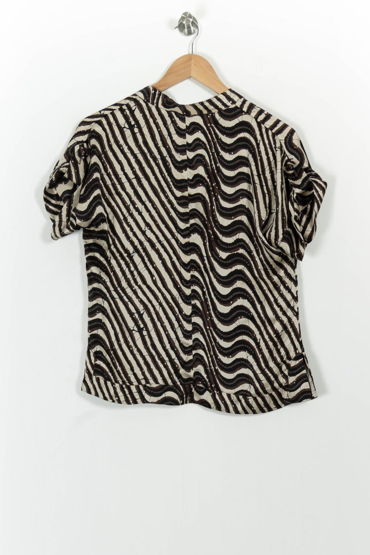 Blouse Marron et Beige - Taille L/40 de la marque Maison 123 | PARAD101859 - Vendu par Paradigme - Image 4