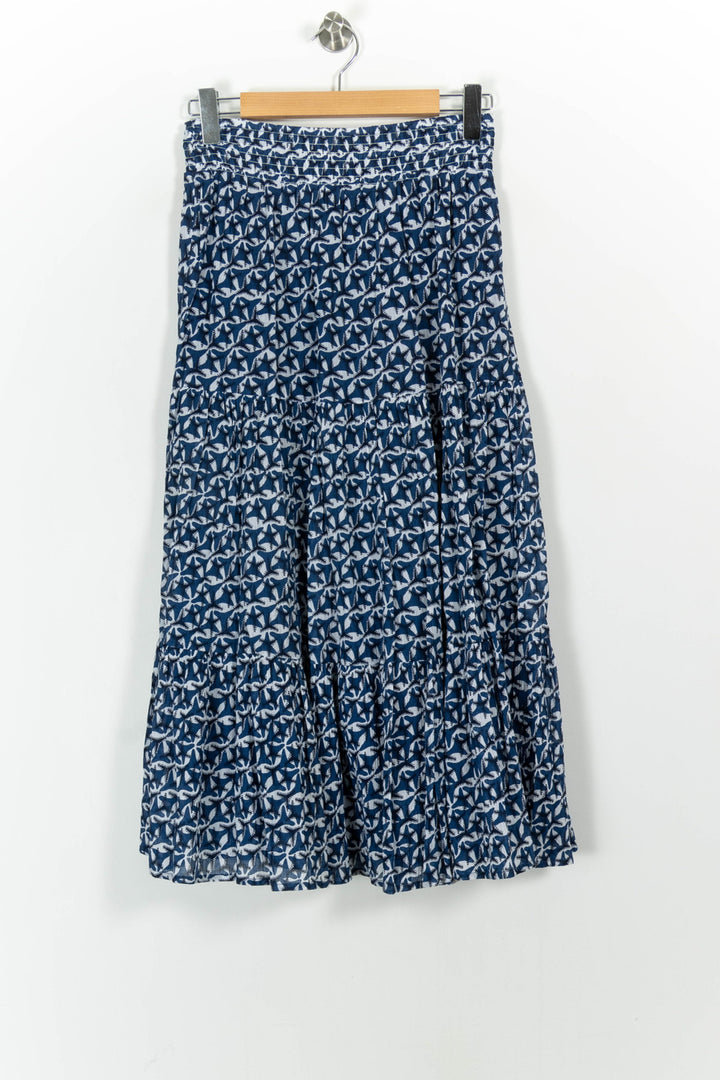 Jupe Longue Bleue et Blanche - Taille S/36 de la marque Caroll | PARAD101863 - Vendu par Paradigme - Image 4