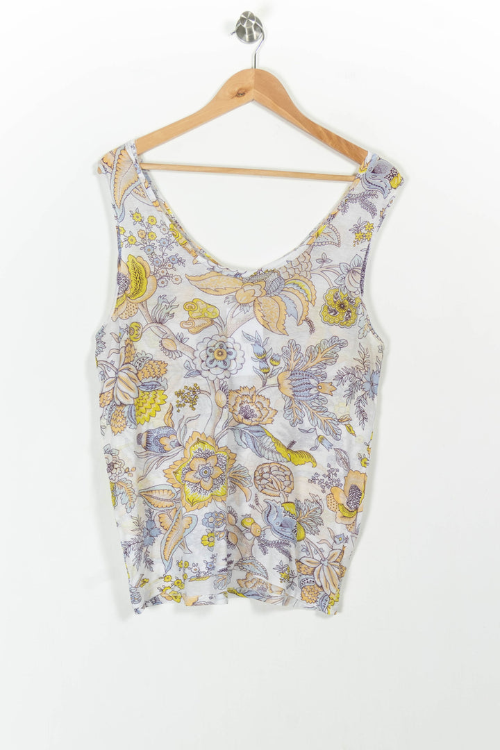 Débardeur Blanc et Jaune - Taille M/38 de la marque American Vintage | PARAD101864 - Vendu par Paradigme - Image 2