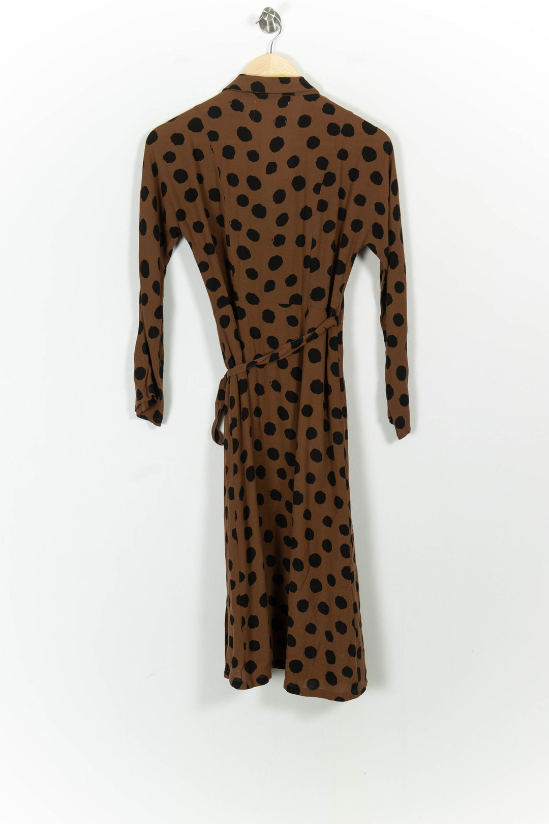 Robe Portefeuille Marron et Noire - Taille M/38 de la marque Léon & Harper | PARAD101874 - Vendu par Paradigme - Image 4