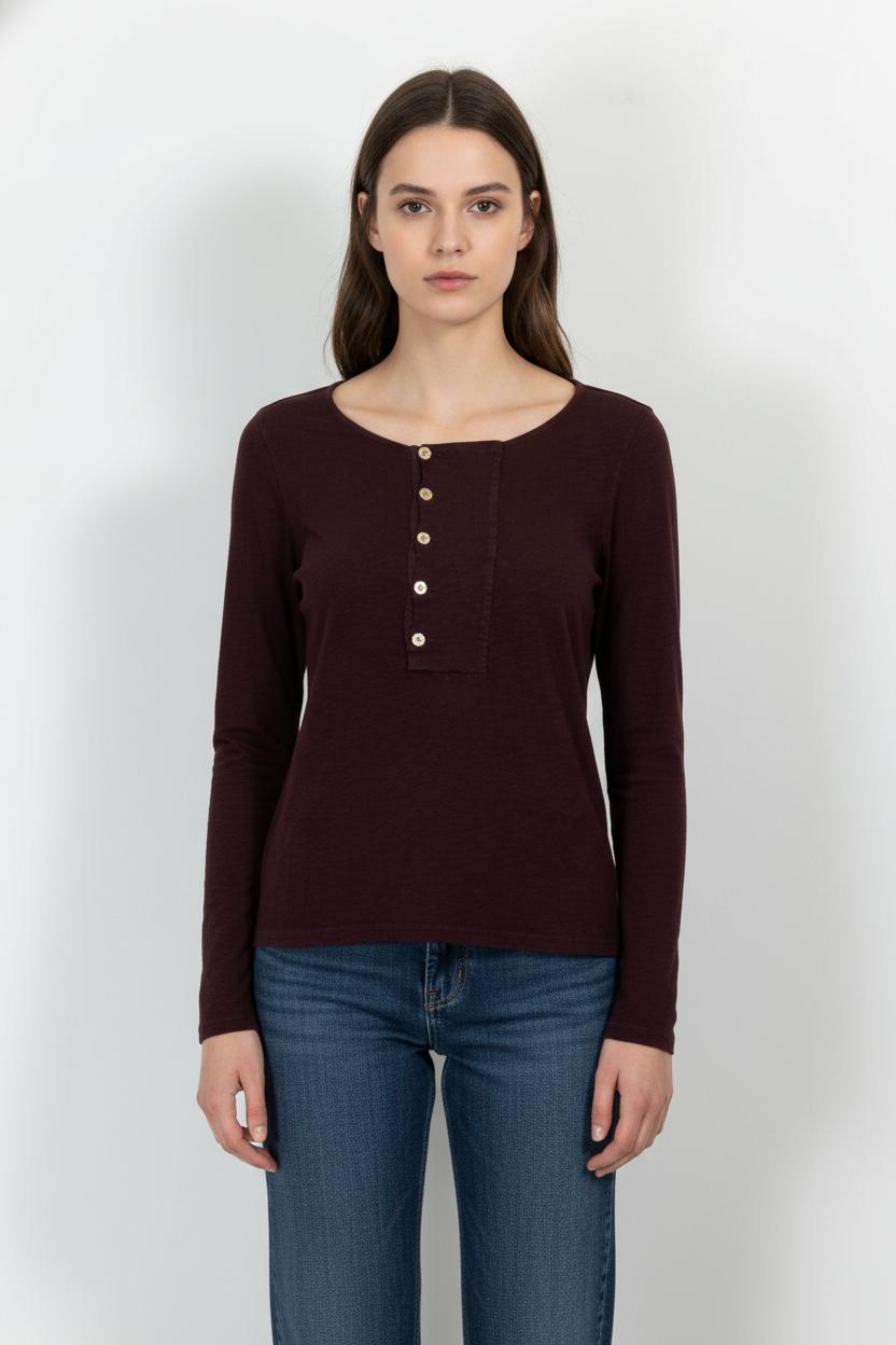 Blouse Bordeaux - Taille XS/34 de la marque ba&sh | PARAD101882 - Vendu par Paradigme - Image 1