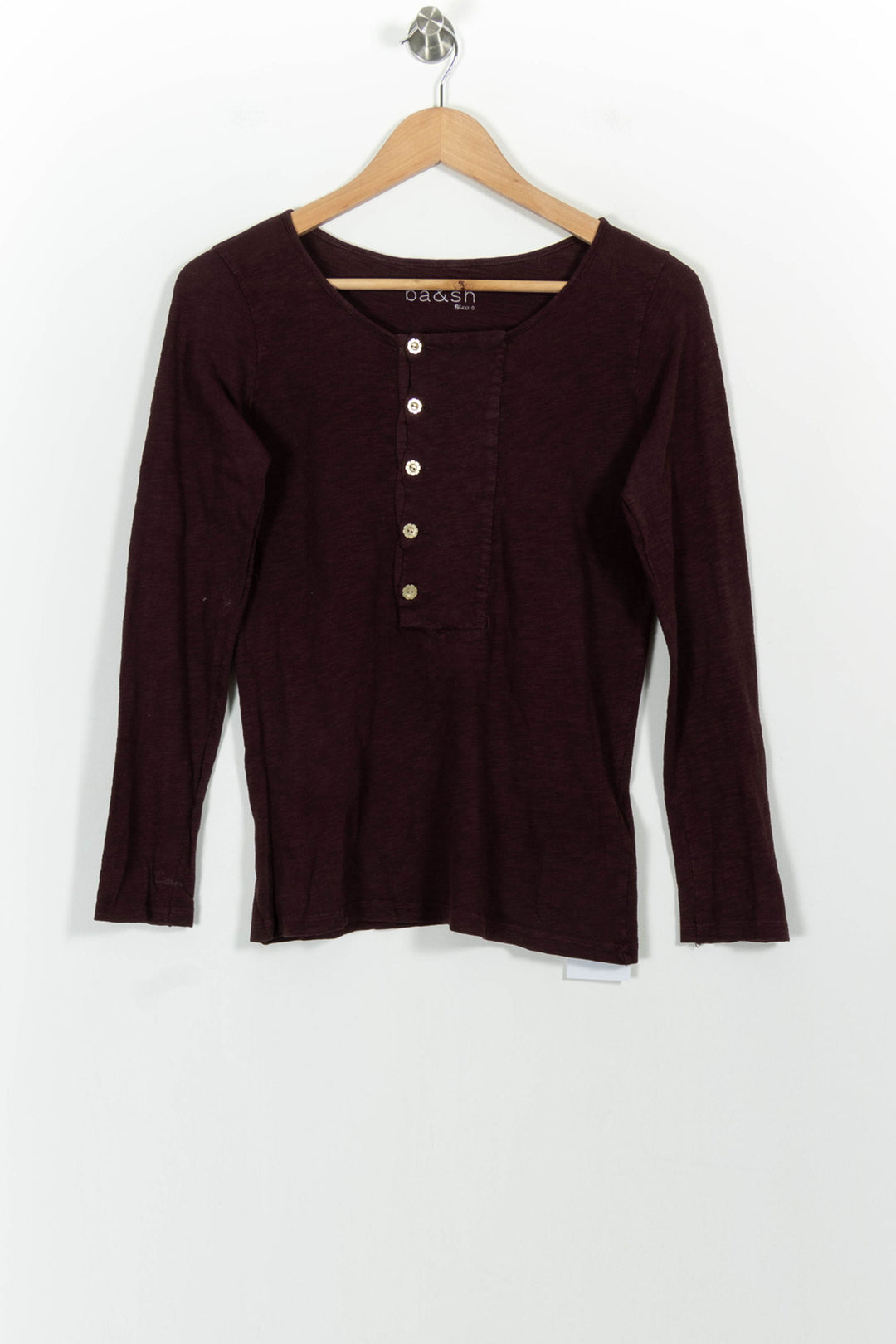 Blouse Bordeaux - Taille XS/34 de la marque ba&sh | PARAD101882 - Vendu par Paradigme - Image 2