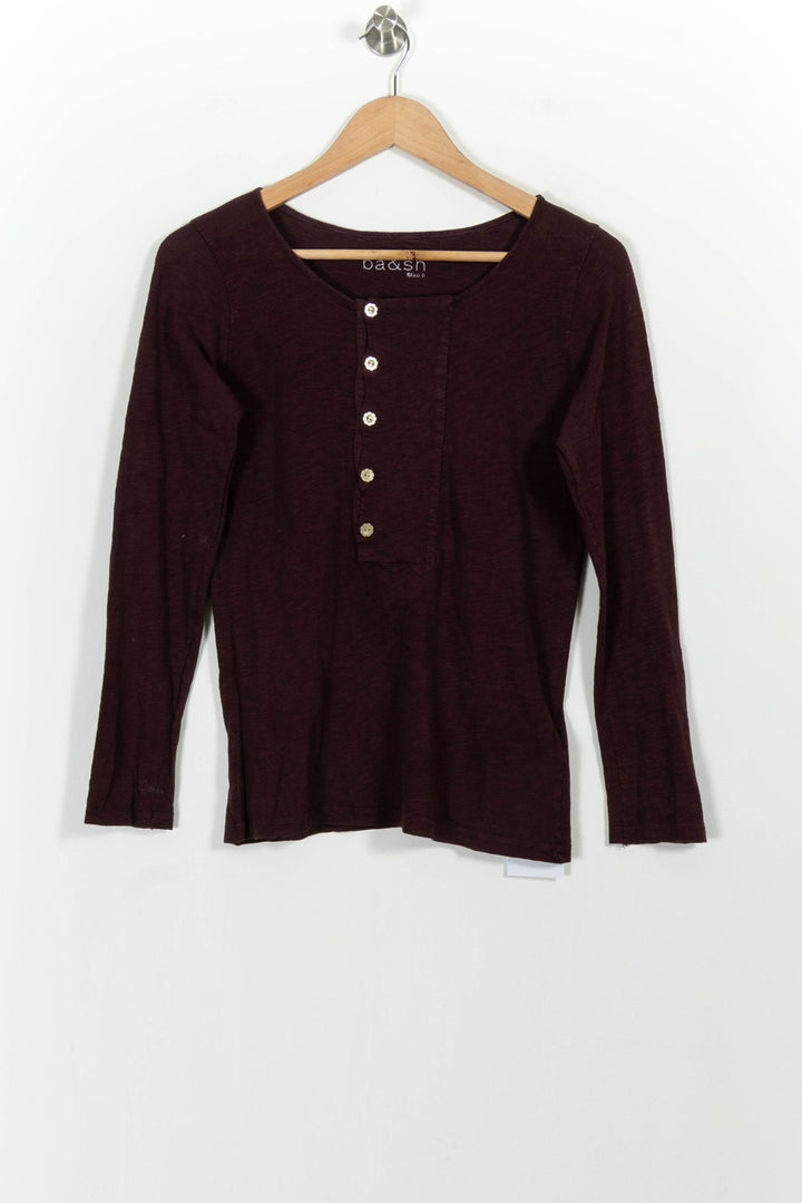 Blouse Bordeaux - Taille XS/34 de la marque ba&sh | PARAD101882 - Vendu par Paradigme - Image 2