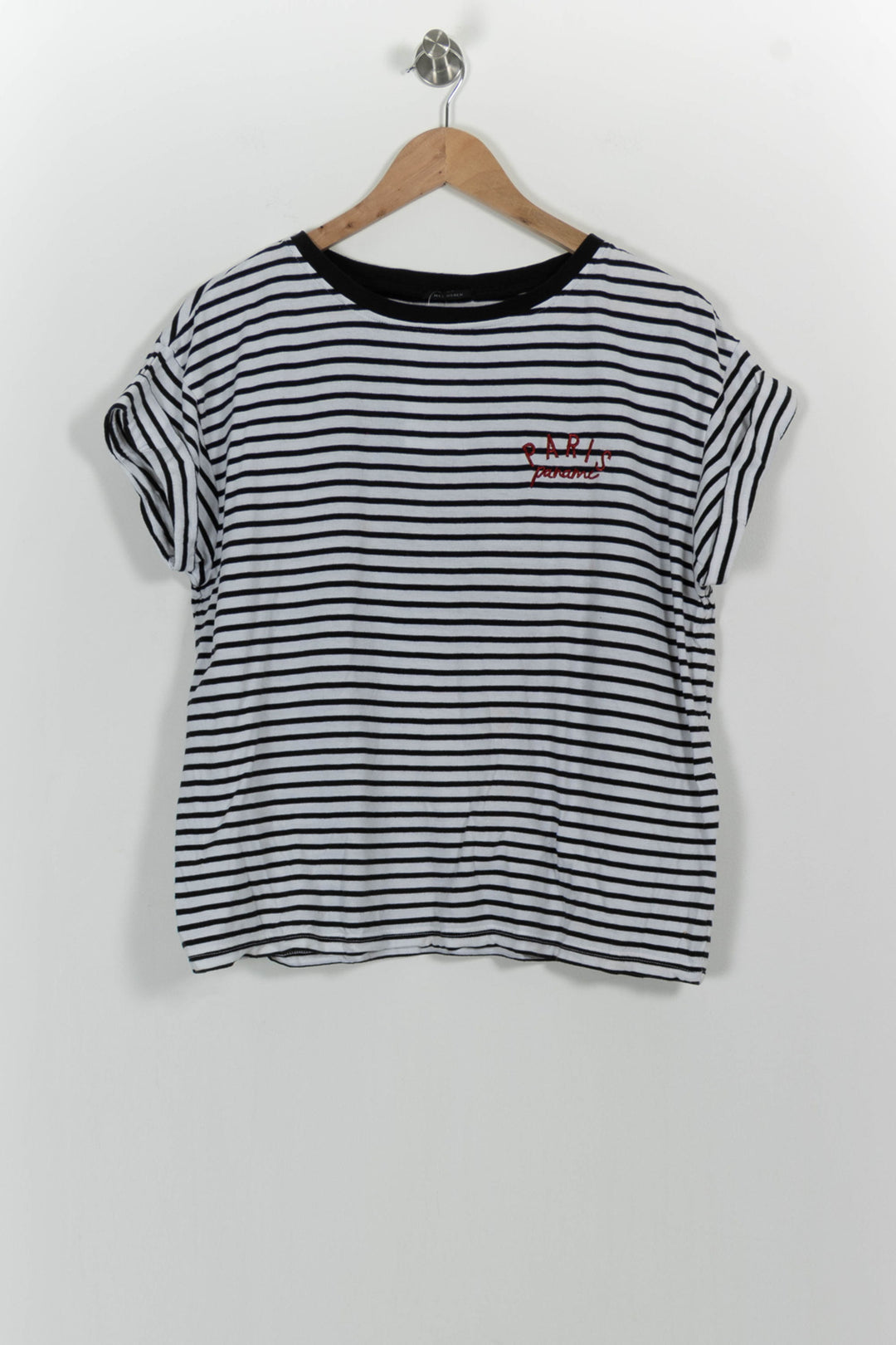 T-shirt Blanc et Noir - Taille XL/42 de la marque IKKS | PARAD101898 - Vendu par Paradigme - Image 2