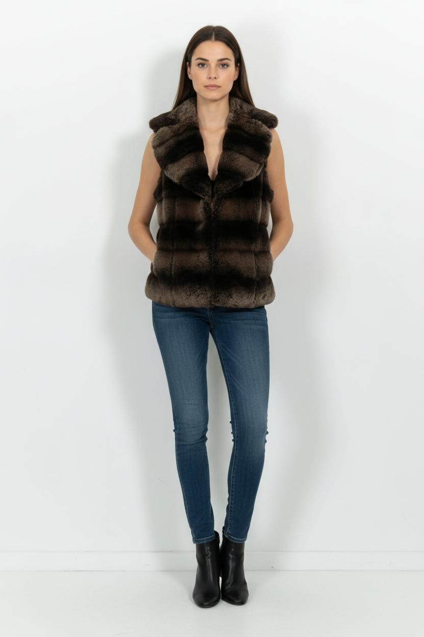 Gilet Sans Manches Marron - Taille S/36 de la marque Maison 123 | PARAD101900 - Vendu par Paradigme - Image 1