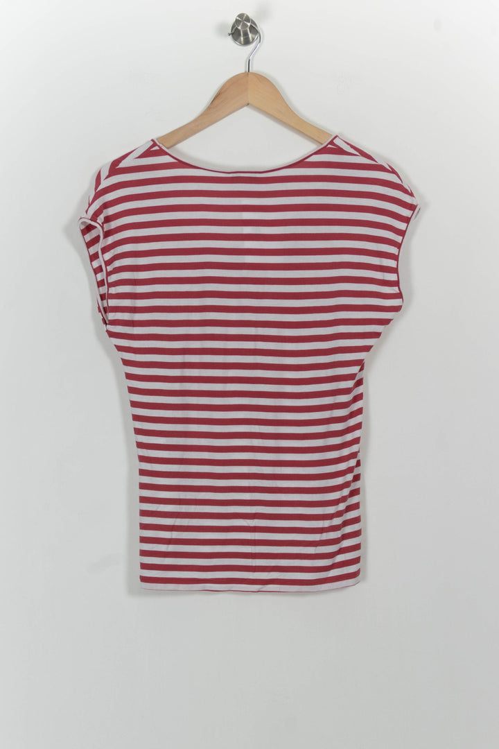 Tee-shirt Rayé Rose et Blanc - Taille S/36 de la marque Maison 123 | PARAD101904 - Vendu par Paradigme - Image 4