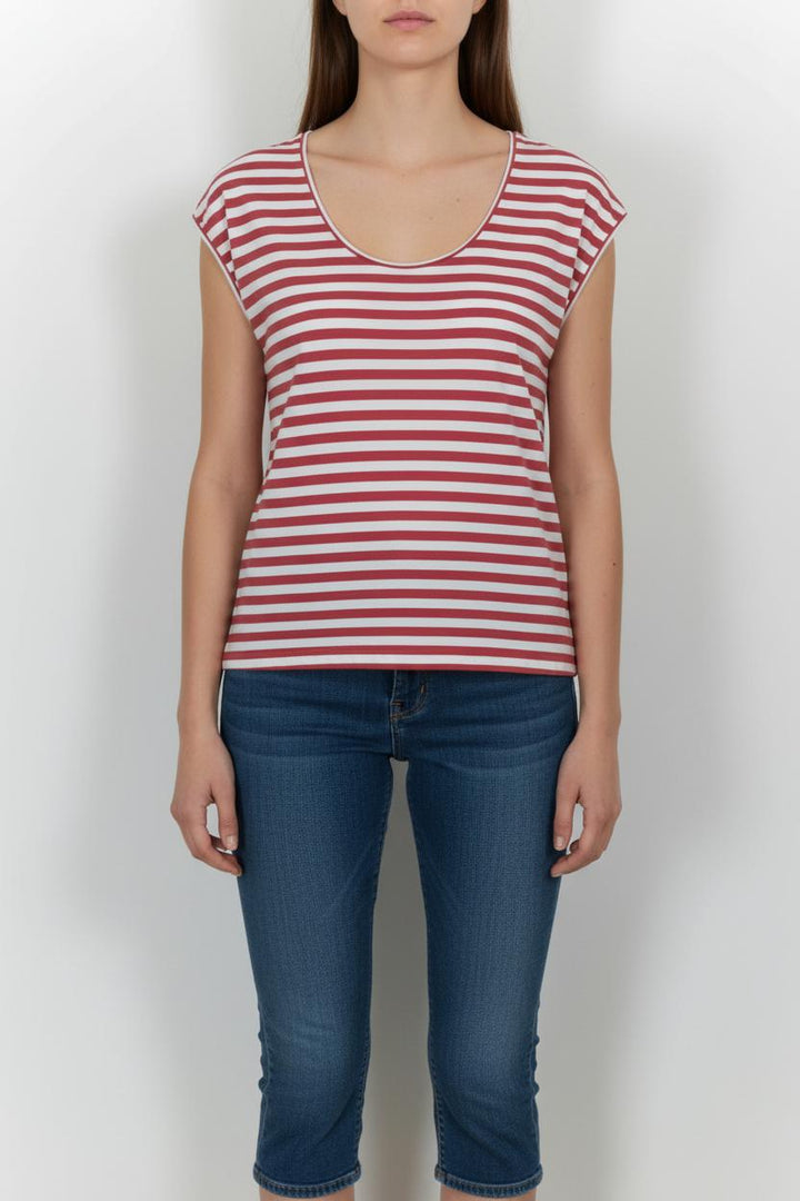 Tee-shirt Rayé Rose et Blanc - Taille S/36 de la marque Maison 123 | PARAD101904 - Vendu par Paradigme - Image 1