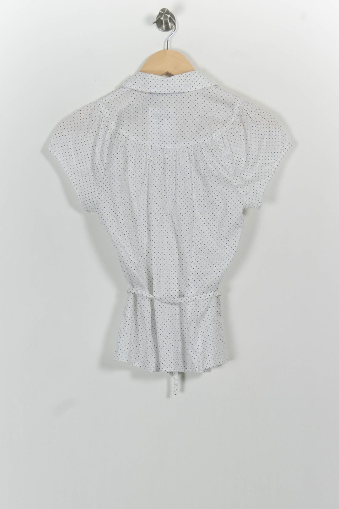 Blouse Blanche à Pois Noirs - Taille S/36 de la marque Caroll | PARAD101910 - Vendu par Paradigme - Image 4