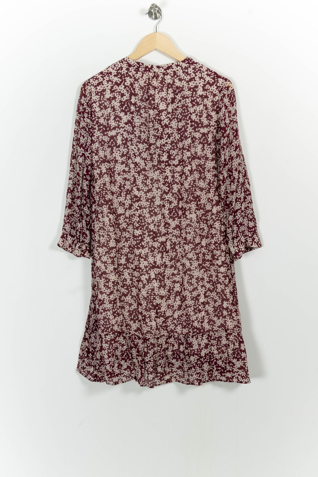Robe Courte Bordeaux et Blanche - Taille M/38 de la marque Caroll | PARAD101920 - Vendu par Paradigme - Image 4