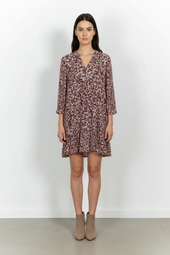 Robe Courte Bordeaux et Blanche - Taille M/38 de la marque Caroll | PARAD101920 - Vendu par Paradigme - Image 1