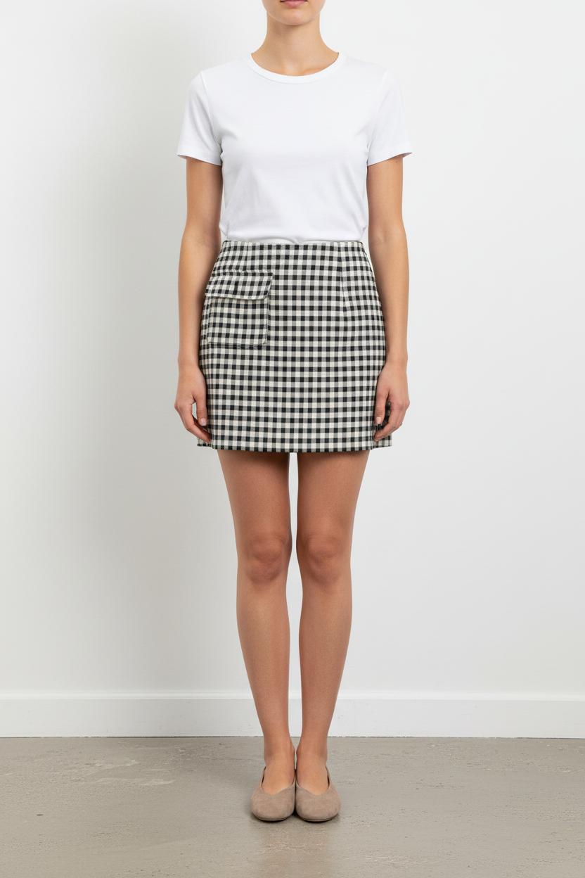 Jupe Courte Noire et Blanche - Taille S/36 de la marque Claudie Pierlot | PARAD101924 - Vendu par Paradigme - Image 1