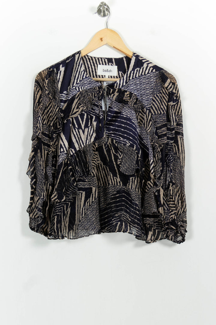Blouse Bleu et Beige - Taille XS/34 de la marque ba&sh | PARAD101939 - Vendu par Paradigme - Image 2