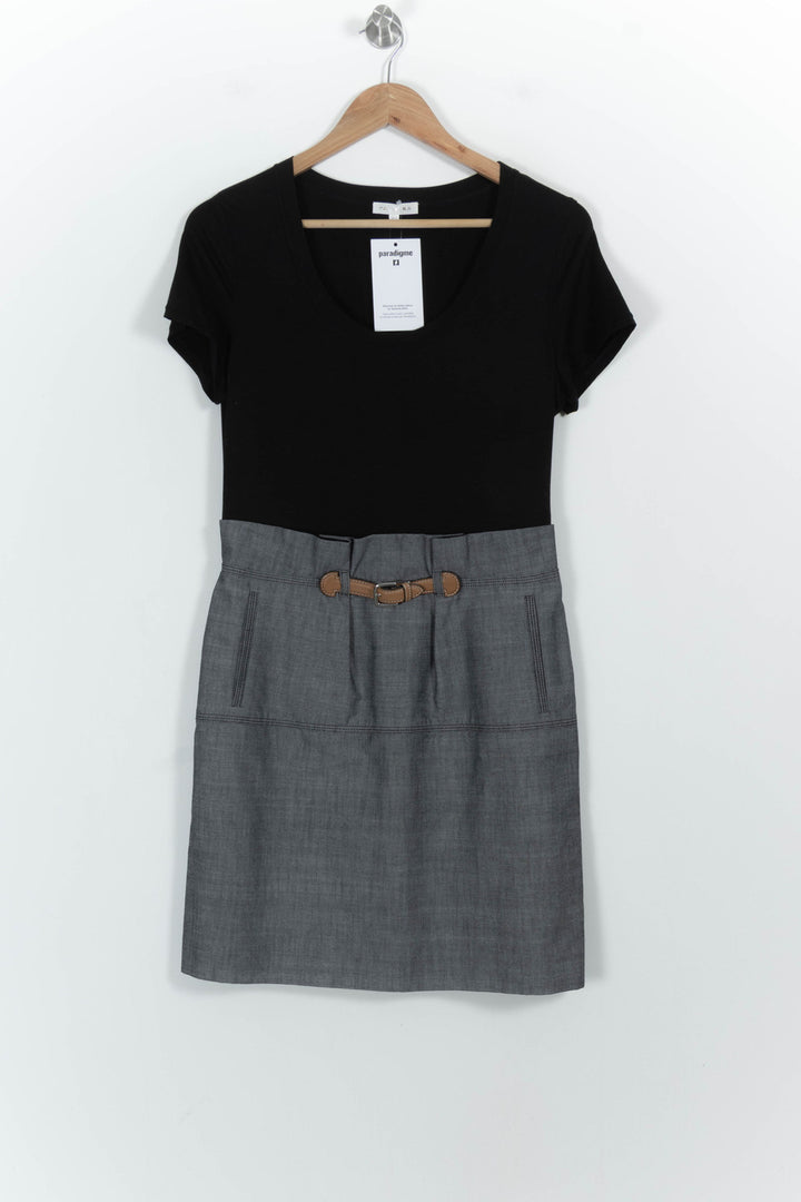 Robe Courte Noire et Grise - Taille XL/42 de la marque Paule Ka | PARAD101941 - Vendu par Paradigme - Image 2