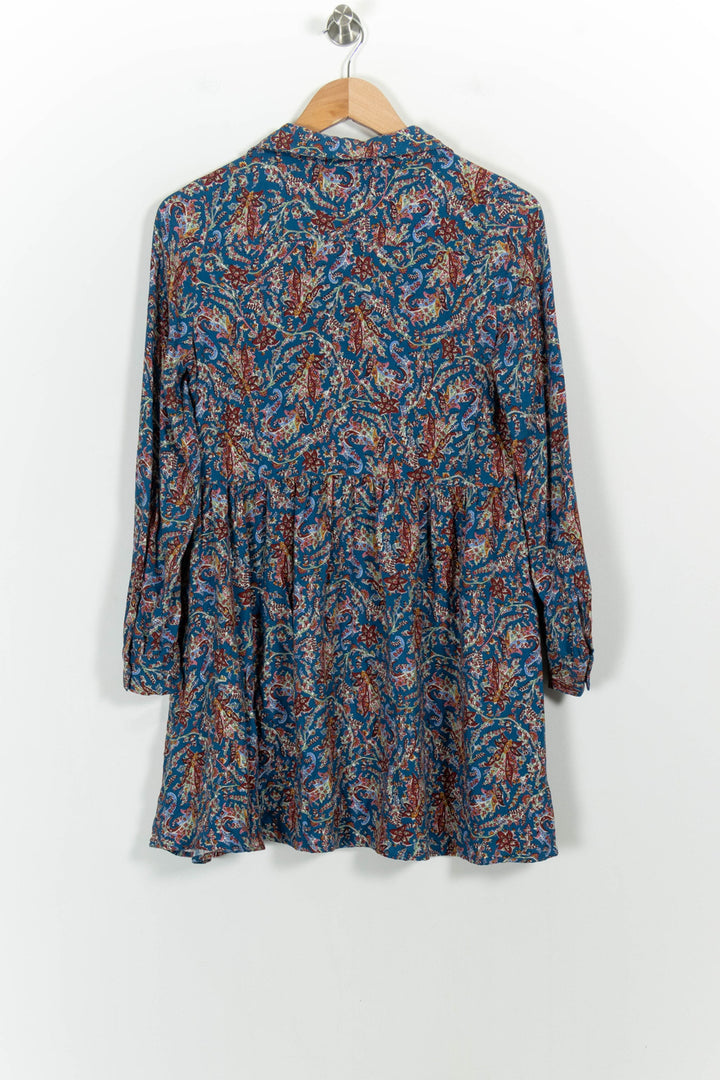 Robe Courte Bleue et Rouge - Taille XS/34 de la marque Sézane | PARAD101942 - Vendu par Paradigme - Image 4