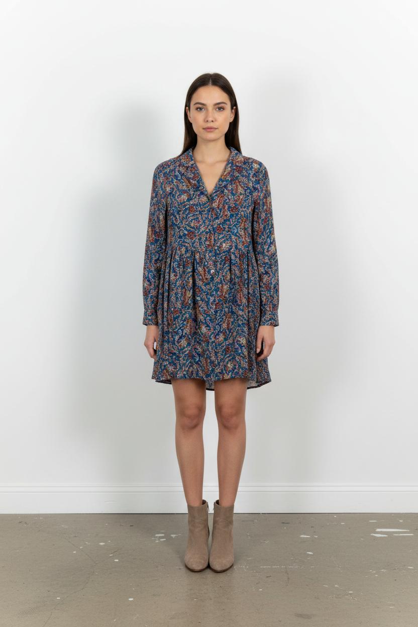 Robe Courte Bleue et Rouge - Taille XS/34 de la marque Sézane | PARAD101942 - Vendu par Paradigme - Image 1
