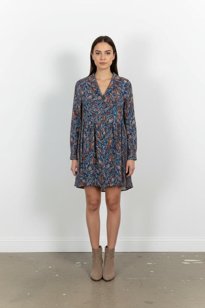 Robe Courte Bleue et Rouge - Taille XS/34 de la marque Sézane | PARAD101942 - Vendu par Paradigme - Image 1