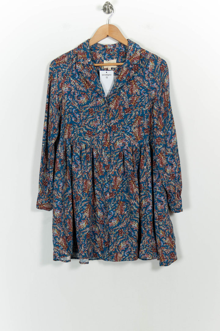 Robe Courte Bleue et Rouge - Taille XS/34 de la marque Sézane | PARAD101942 - Vendu par Paradigme - Image 2