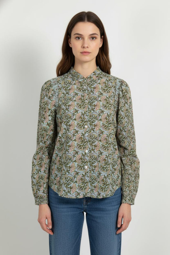 Blouse Bleue et Verte - Taille XS/34 de la marque Maison 123 | PARAD101944 - Vendu par Paradigme - Image 1