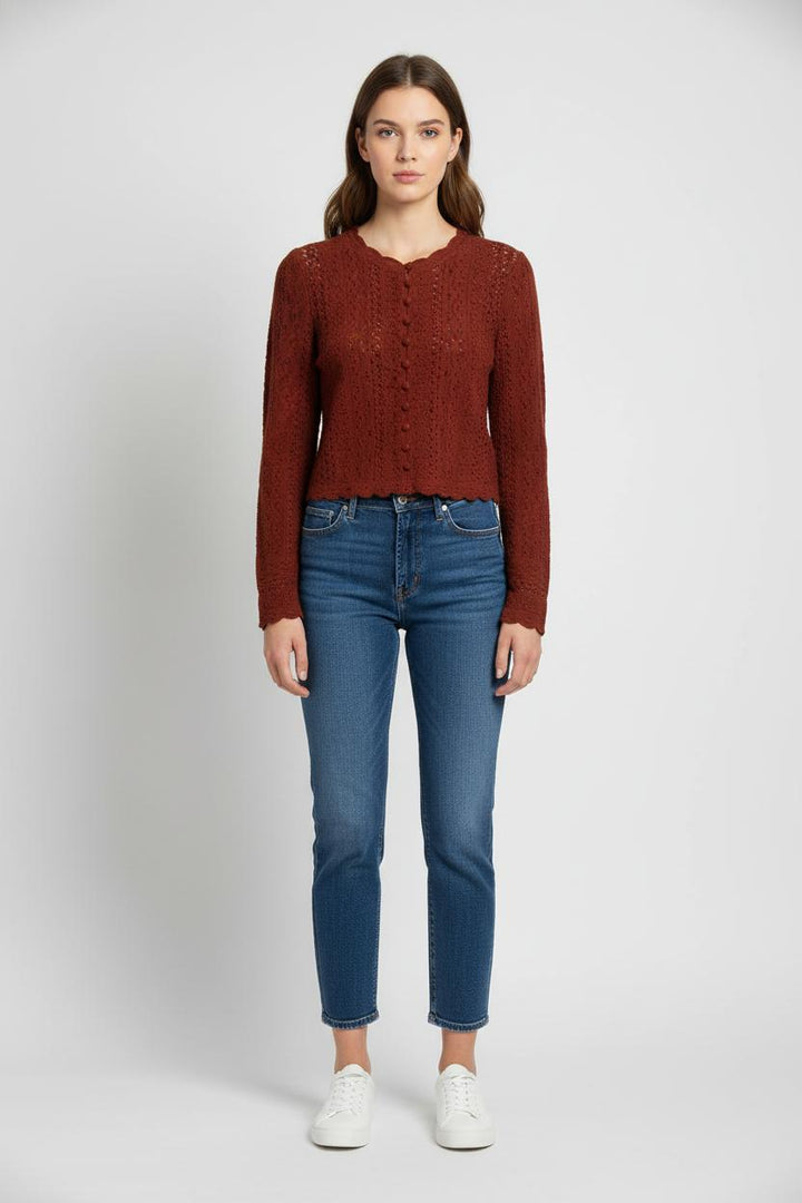 Cardigan Bordeaux - Taille S/36 de la marque Sézane | PARAD101945 - Vendu par Paradigme - Image 1