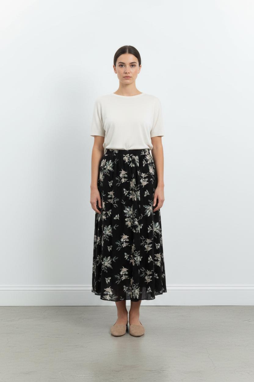 Jupe Longue Noire et Blanche - Taille XS/34 de la marque Orta | PARAD101947 - Vendu par Paradigme - Image 1
