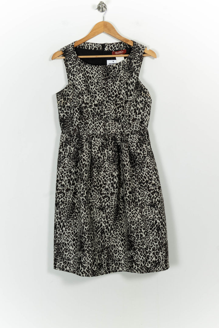Robe Sans Manches Léopard Noire et Blanche - Taille L/40 de la marque Max Mara | PARAD101951 - Vendu par Paradigme - Image 2