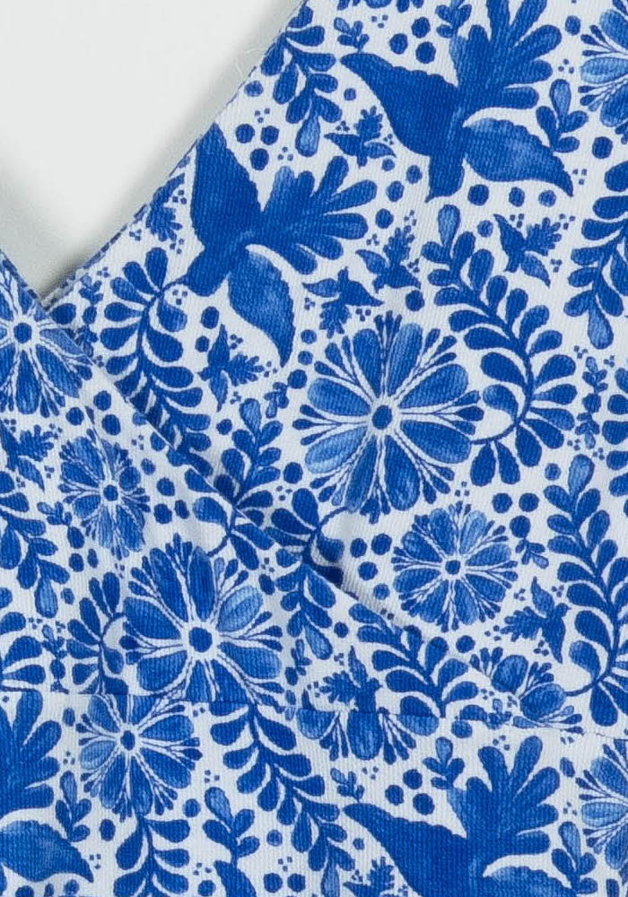 Robe Fleurie Bleue et Blanche - Taille XL/42 de la marque Soi Paris | PARAD101962 - Vendu par Paradigme - Image 3