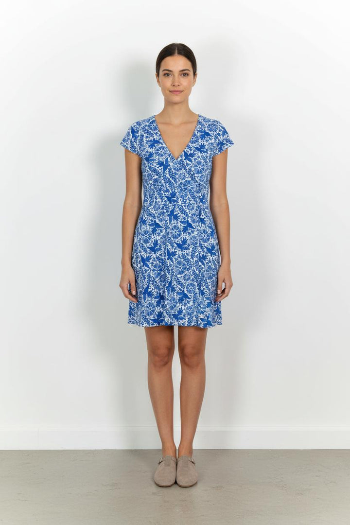 Robe Fleurie Bleue et Blanche - Taille XL/42 de la marque Soi Paris | PARAD101962 - Vendu par Paradigme - Image 1