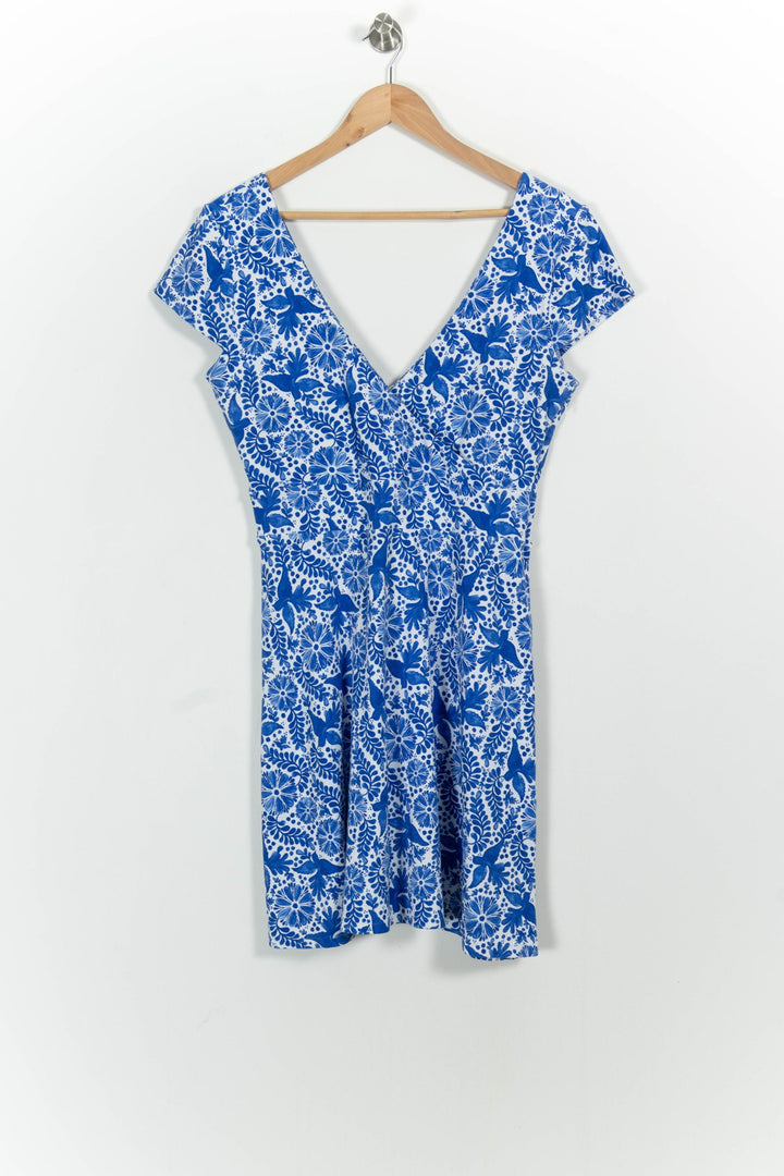 Robe Fleurie Bleue et Blanche - Taille XL/42 de la marque Soi Paris | PARAD101962 - Vendu par Paradigme - Image 2