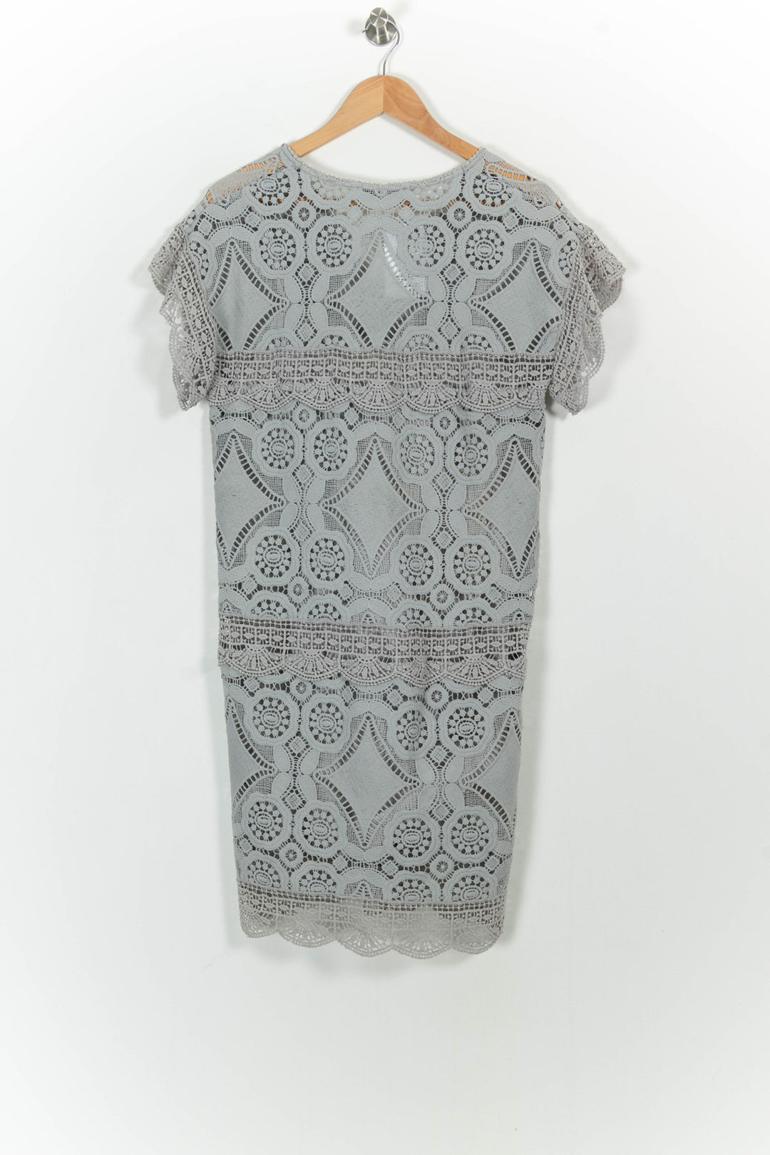 Robe en Dentelle Grise - Taille M/38 de la marque Gerard Darel | PARAD101964 - Vendu par Paradigme - Image 4