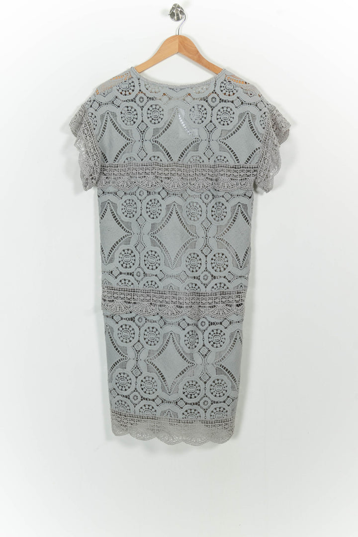 Robe en Dentelle Grise - Taille M/38 de la marque Gerard Darel | PARAD101964 - Vendu par Paradigme - Image 4