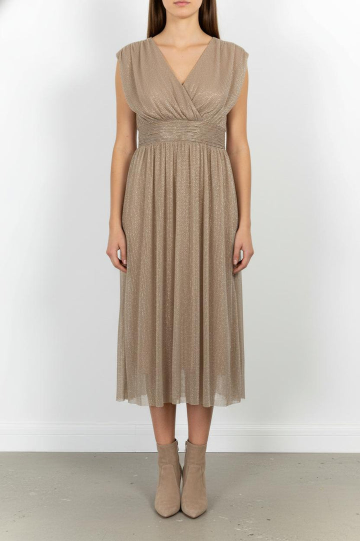 Robe Plissée Beige - Taille L/40 de la marque Caroll | PARAD101972 - Vendu par Paradigme - Image 1