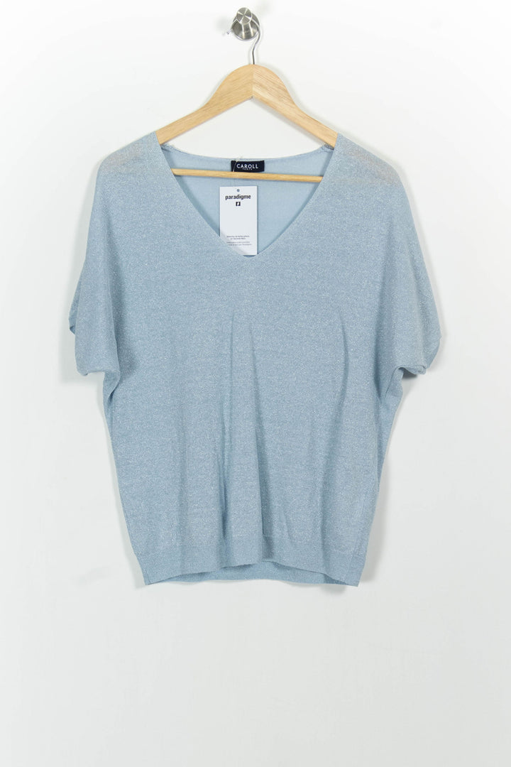 Pull Bleu - Taille M/38 de la marque Caroll | PARAD101974 - Vendu par Paradigme - Image 2