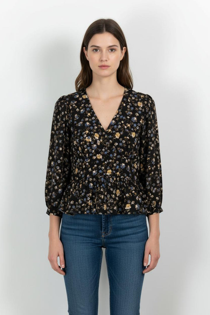 Blouse Noire et Fleurie - Taille S/36 de la marque Pablo | PARAD101977 - Vendu par Paradigme - Image 1