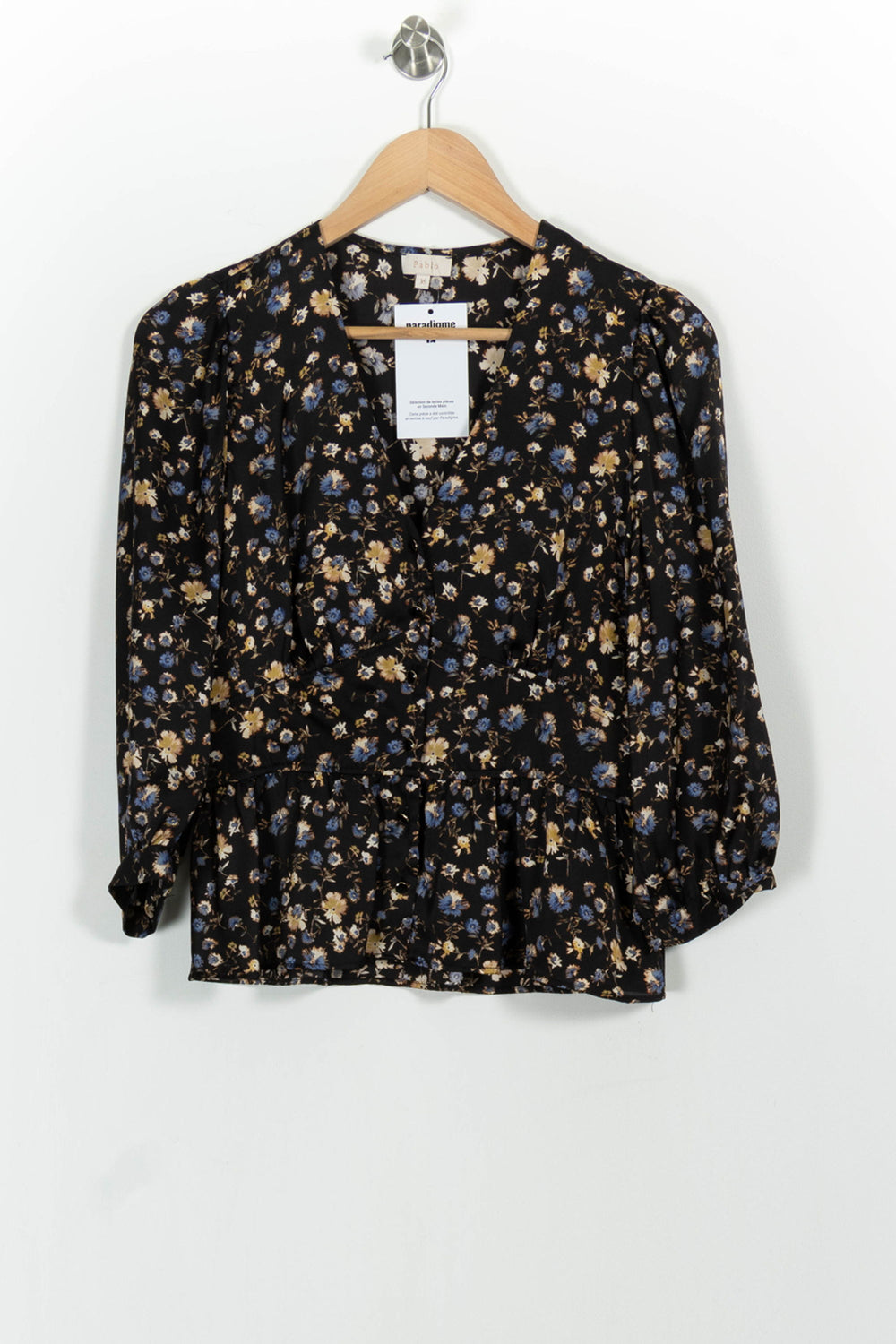Blouse Noire et Fleurie - Taille S/36 de la marque Pablo | PARAD101977 - Vendu par Paradigme - Image 2