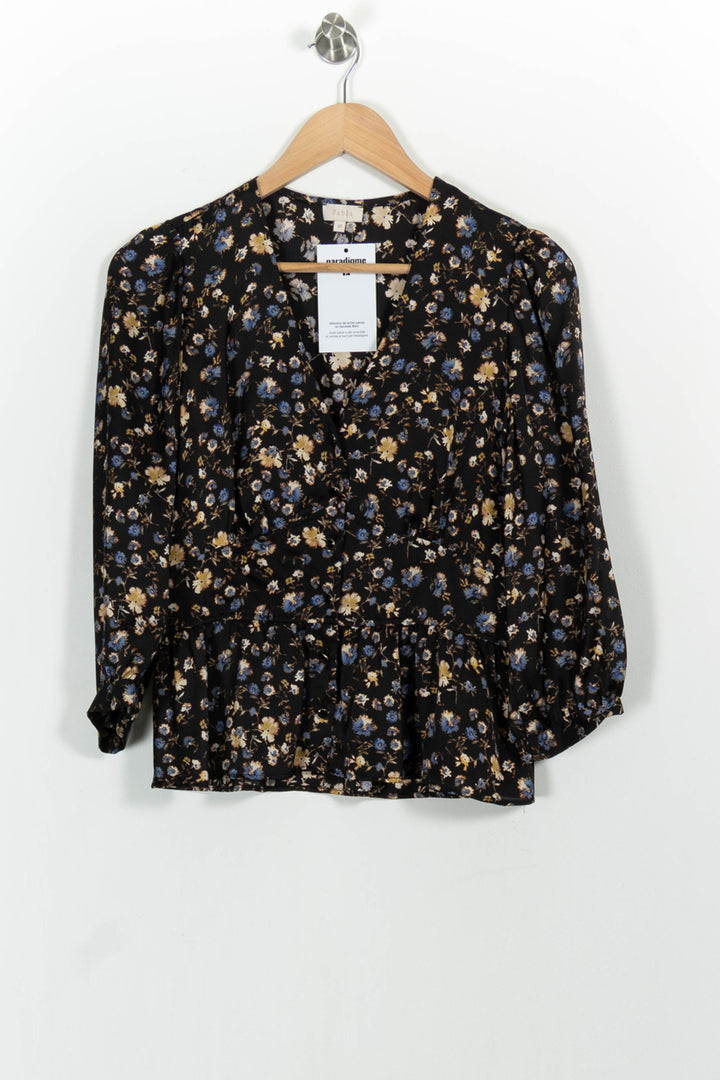 Blouse Noire et Fleurie - Taille S/36 de la marque Pablo | PARAD101977 - Vendu par Paradigme - Image 2
