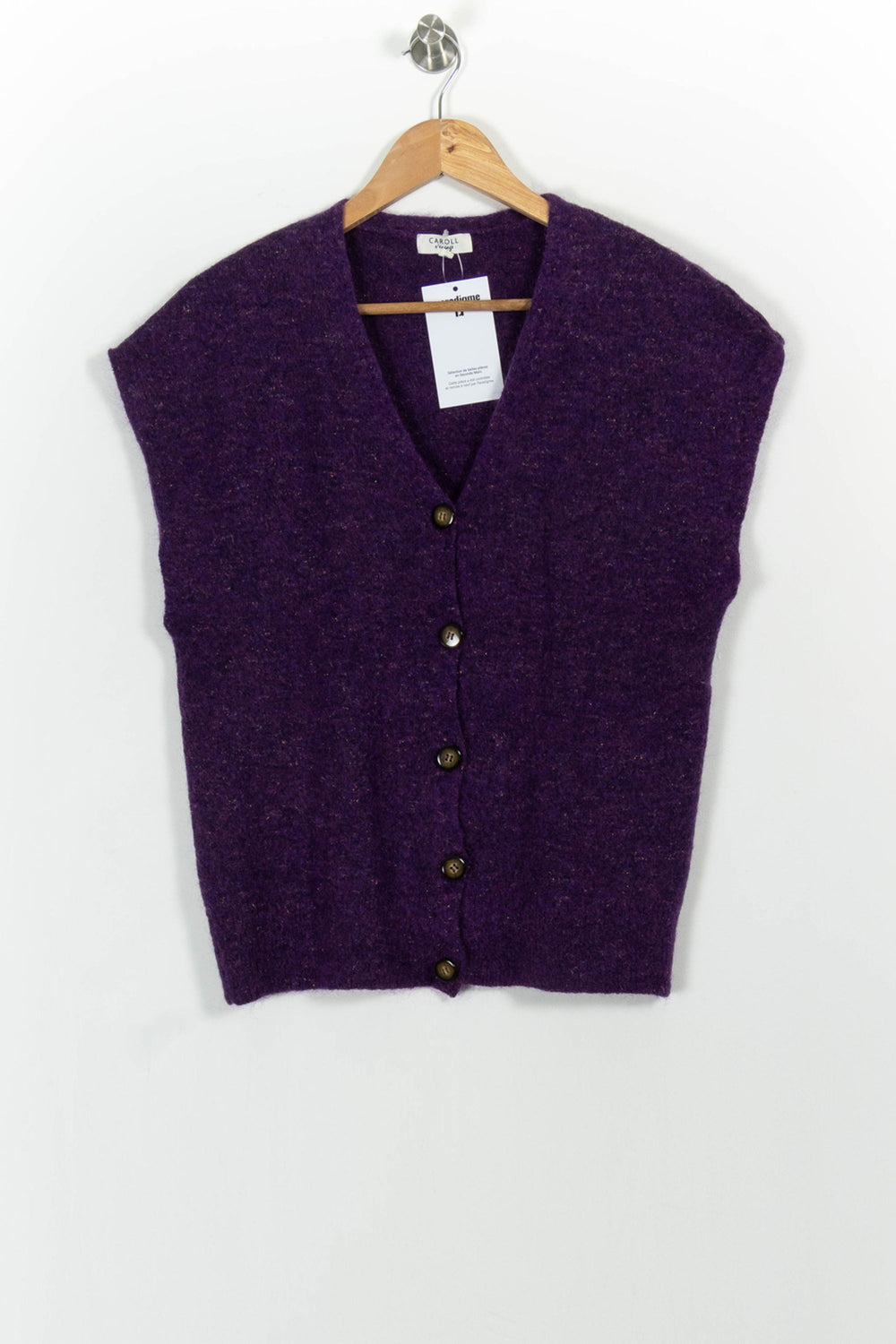 Gilet Violet - Taille M/38 de la marque Caroll | PARAD101980 - Vendu par Paradigme - Image 2